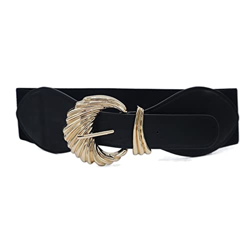 JOJOJ Mode Metallgürtel for Frauen All-Match elastischer Gürtel Damen Schwarzer Gürtel(Black) von JOJOJ