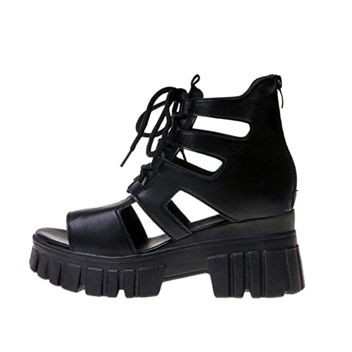 Sommer atmungsaktive Sandalen for Frauen All-Match-Hochhackige Plateau-Sandalen Keil-Plateau-Schuhe for Frauen(39EU) von JOJOJ