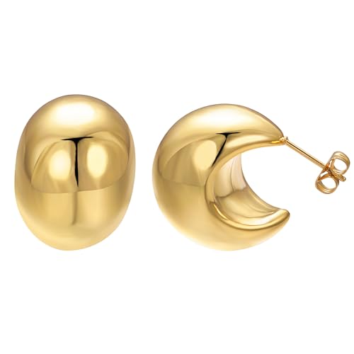 JOLCHIF Tropfen Ohrringe Gold Chunky Dupes Ohrringe Damen Piercing Ohr Hypoallergen von JOLCHIF