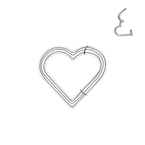 JOLCHIF Clicker Ohrring Herz Ohrpiercing Kettenanhänger Piercing Set Hypoallergen Knorpel Scharnier Nahtlose Clicker 316L Chirurgenstahl Tragus Piercing Schmuck (Herz Ohrpiercing Clicker Ohrring) von JOLCHIF