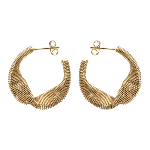 JOLCHIF Twisted Creolen Gold Damen Edelstahl Frühling Coiled Ohrringe Hängend Schmuck Geschenk von JOLCHIF