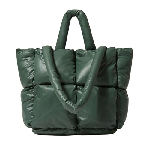 JOLLQUE Puffer Tragetasche für Frauen Gesteppte, weiches Kissen gepolsterte Down Tote Bag, große Winter Handtasche Space Schultertaschen von JOLLQUE