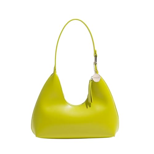 JOLLQUE Umhängetasche für Frauen, kleine Leder Handtasche Geldbörse, einzigartige trendy Reißverschluss Hobo Tasche(Grün) von JOLLQUE