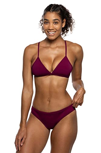 JOLYN Andy Damen Badeanzug Bikinihose, Cabernet, Large von JOLYN