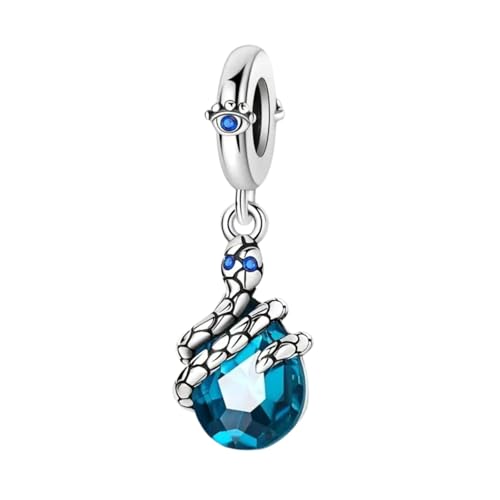 JOME Charm Schlange Kristallblau aus 925er Silber – Bead kompatibel mit europäischen Armbändern – Mystisches & elegantes Design JOME Charm Schlange Kristallblau aus 925er Silber – Bead kompatibel mit europäischen Armbändern – Mystisches & elegantes Design von JOME