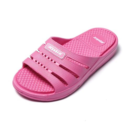 JOMIX Badelatschen Damen Schlappen Sommer Badeschlappen Damen Weiche Massage Fußbett Sandalen Badesandalen Meer Pool Strand Schwimmen (01 Fuchsia, 37 EU) von JOMIX