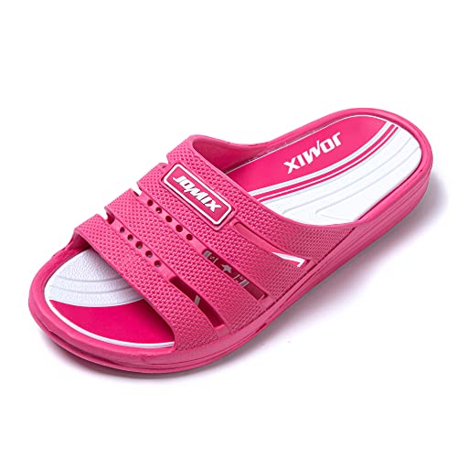 JOMIX Fashion Rutschfest Dusch Latschen Badeschlappen Wasserfest Badepantolette Hausschuhe Slide Slippers Sommer Pantoffeln (Rose, 37 EU, SD8060) von JOMIX