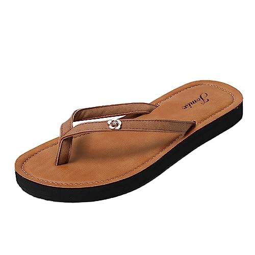 JOMIX Badelatschen Flip Flops Damen Strand Leichte Zehentrenner Bequeme Badeschuhe Eva Badelatschen Valentinstag (14 Braun, 37EU, SD5079) von JOMIX