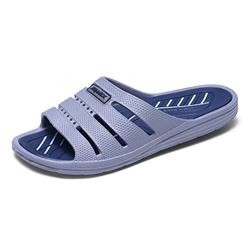 JOMIX Badelatschen Herren Sommer Badeschlappen Atmungsaktiv Gummi Bunte Schlappen Leichte Hausschuhe Meer Pool Strand Schwimmen Pantoletten Indoor Outdoor (Dunkelgrau, 45 EU) von JOMIX