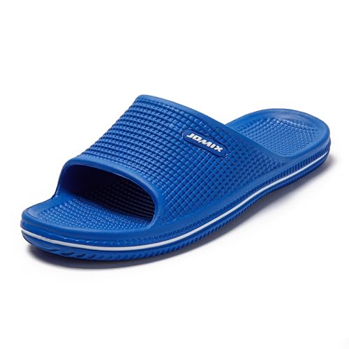 JOMIX Badelatschen Herren Sommer Badeschlappen Atmungsaktiv Slides Sandalen Meer Pool Strand Schwimmen Hausschuhe Leichte Pantoletten Indoor Outdoor (Blau, 44 EU) von JOMIX