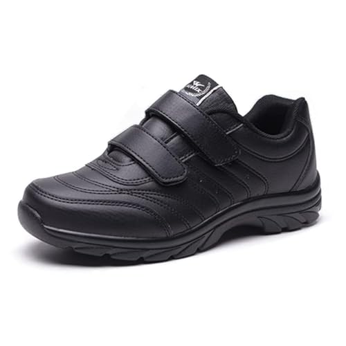 JOMIX Barfußschuhe Damen Laufschuhe Turnschuhe Bequeme Sneaker Leichte Atmungsaktiv Fitnessschuhe Orthopädische Schuhe Damen mit Klettverschluss (Schwarz, 39 EU, D210) von JOMIX