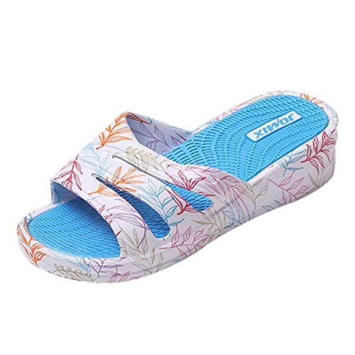 JOMIX Sommer Schlappen Damen Sandalen Hawaiianischer Stil Bunte Badelatschen Badeschlappen Meer Pool Strand Schwimmen Indoor Outdoor (01 Blau, 40 EU) von JOMIX