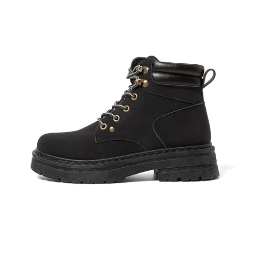 JOMIX Biker Boots Winterschuhe Gefüttert Stiefel Damen Winter Schuhe Stiefel Schneestiefel Wanderschuhe (Schwarz 36 EU, MD9947) von JOMIX