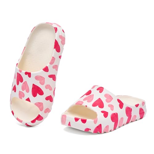 JOMIX Damen Badeschuhe - Sommer Badelatschen Leicht Sandalen 100% Eva Badeschlappen Rutschfest Slipper Wolke Hausschuhe WES250456 (Rot, 38-39EU) von JOMIX