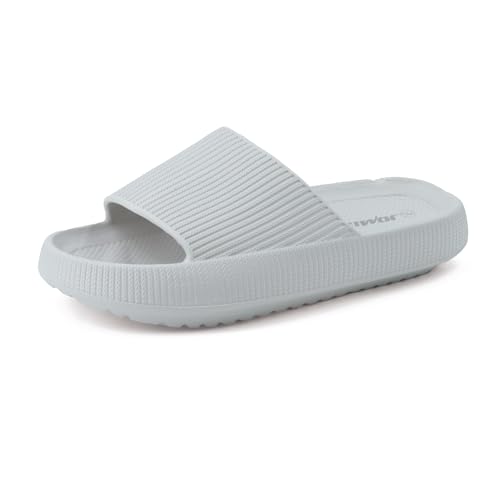 JOMIX Damen Badeschuhe - Sommer Badeschlappen Bequeme Rutschfeste Slipper Wolke Hausschuhe Leicht EVA Badelatschen Weiche Massage Fußbett Indoor Outdoor WES250459 (Grau,40-41EU) von JOMIX