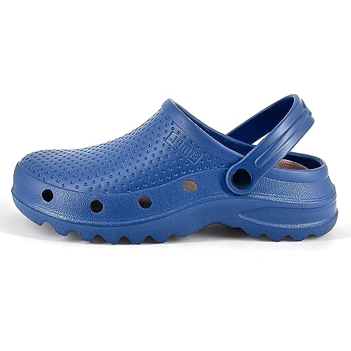 JOMIX Damen Clogs Krankenhaus Küche Arbeitsclogs Anti-Rutsch Gummi Arbeitsschuhe Gartenschuhe (Navy, 40/41 EU) von JOMIX