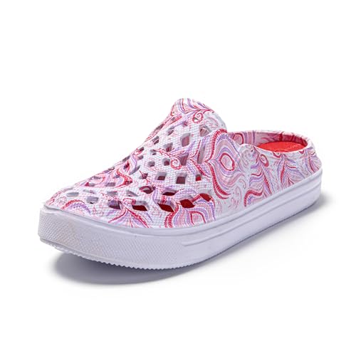 JOMIX Damen Clogs - Sommer Gartenschuhe Leicht Eva Gartenclogs Bunte Pantoletten Badelatschen Bequeme Garten Hausschuhe rutschfeste Sandalen SD9311 (Rot, 40EU) von JOMIX