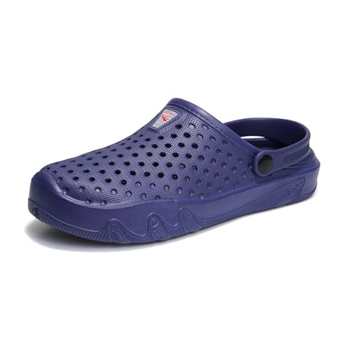 JOMIX Damen Clogs Sommer Gummi Eva Hausschuhe Meer Strand Pool Schwimmen Slipper Atmungsaktiv Badeschlappen rutschfeste Gartenclogs Weich Schlappen (WEG250143-0, Dunkelblau, 38/39 EU) von JOMIX