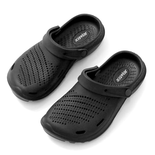 JOMIX Damen Clogs Sommer Pantoletten Elegant Hausschuhe Weiche Gartenschuhe Anti-Rutsch Leicht Sandalen Arbeitsclogs (Schwarz, 40-41EU, WEG250145) von JOMIX