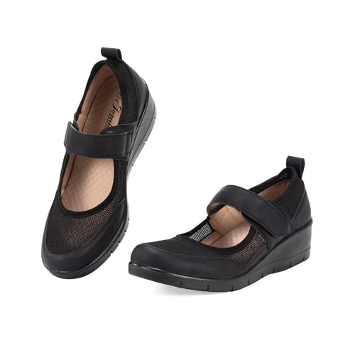 JOMIX Orthopädische Hausschuhe Damen Senioren Warm Gesundheitsschuhe Frauen Diabetiker Schuhe Senioren Hallux Valgus Schuhe Herren Indoor (Schwarz 40 EU, WCS250191) von JOMIX