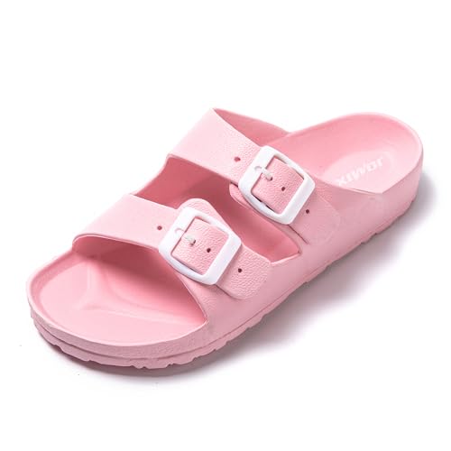 JOMIX Sommer Pantoletten Damen Schnalle Sandalen Bequeme Badelatschen Badeschlappen Meer Pool Strand Schwimmen Indoor Outdoor (Rosa, 40 EU) von JOMIX