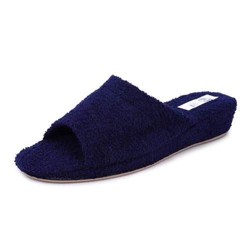JOMIX Damen-Hausschuhe Sommer Plüsch Pantoffeln Frottee Slipper Slippers Warme Frottee Slipper Rutschfeste Puschen Indoor (Blau 41 EU, ITD1576) von JOMIX