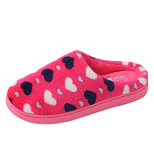 JOMIX Damen Lammfell Hausschuhe Winter Pantoffeln Slippers Plüsch Slipper Indoor (Fuchsia 36 EU) von JOMIX