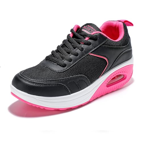 JOMIX Damen Laufschuhe - Straßenlaufschuhe Sportschuhe Dämpfung Turnschuhe mit Luftpolster Atmungsaktiv Leicht Runner Sneaker Tennis Gym Fitness Walkingschuhe SD9133 (Schwarz, 40EU) von JOMIX