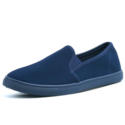 JOMIX Damen Slipper Slip-On Sneakers Loafer Fläche Halbschuhe Bequem Wanderschuhe mit Gummizug (WSS250586, Marine, 38 EU) von JOMIX