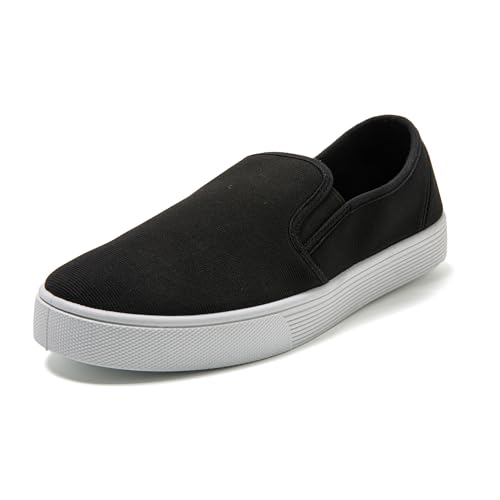 JOMIX Damen Slipper Slip-On Sneakers Loafer Fläche Halbschuhe Bequem Wanderschuhe mit Gummizug (WSS250586, Schwarz, 38 EU) von JOMIX