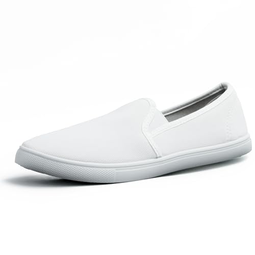 JOMIX Damen Slipper Slip-On Sneakers Loafer Fläche Halbschuhe Bequem Wanderschuhe mit Gummizug (WSS250586, Weiß, 39 EU) von JOMIX
