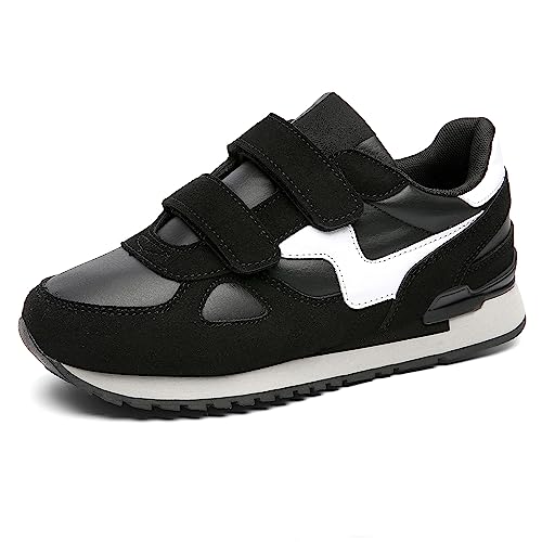 JOMIX Damen Sneaker Klettverschluss Sportschuhe Turnschuhe Laufschuhe Atmungsaktive Trainers Outdoor Fitness Gym (Schwarz, 40 EU) von JOMIX