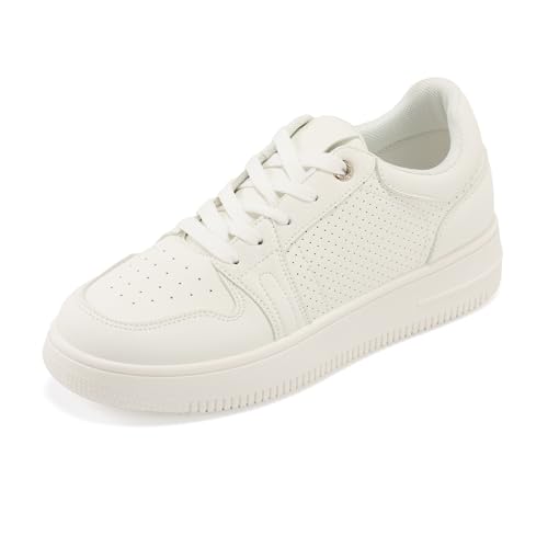 JOMIX Damen Sneaker - Laufschuhe Leder Walkingschuhe Atmungsaktiv Joggingschuhe Halbschuhe Freizeitschuhe Turnschuhe WBO250118 (Weiß, 37EU) von JOMIX