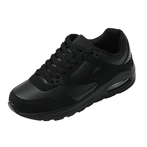 JOMIX Turnschuhe Damen Sneaker Sportschuhe Luftkissen Laufschuhe Anti-Rutsch Atmungsaktive Trainers Fitness Gym Straßen Outdoor (Schwarz, 39 EU) von JOMIX