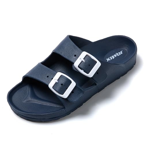 JOMIX Sommer Pantoletten Damen Schnalle Sandalen Bequeme Badelatschen Badeschlappen Meer Pool Strand Schwimmen Indoor Outdoor (Marine, 40 EU) von JOMIX