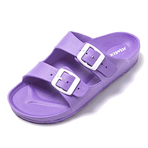 JOMIX Sommer Pantoletten Damen Schnalle Sandalen Bequeme Badelatschen Badeschlappen Meer Pool Strand Schwimmen Indoor Outdoor (Violett, 36 EU) von JOMIX