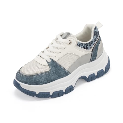 JOMIX Damen Sportschuhe rutschfeste Sneaker Straßen Laufschuhe Atmungsaktive Joggingschuhe Leicht Walkingschuhe Turnschuhe Tennis Fitness Gym (Blau, 39EU, WSC250723) von JOMIX