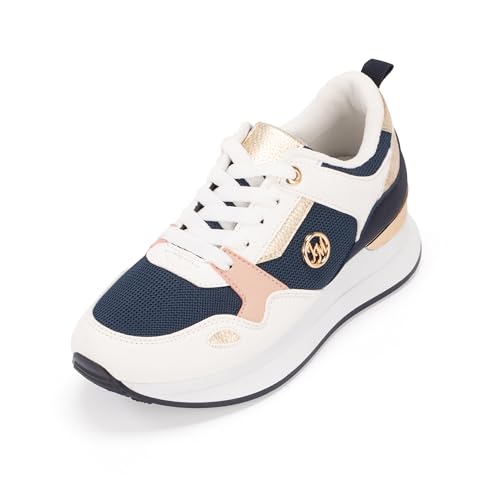 JOMIX Damen Sportschuhe rutschfeste Sneaker Straßen Laufschuhe Atmungsaktive Joggingschuhe Turnschuhe Tennis Fitness Gym (Blau, 37EU, WSC250721) von JOMIX