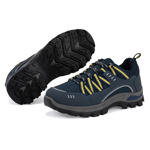 JOMIX Trekkingschuhe Damen Leichte Hiking Schuhe Wandern Trekking Bergsteigen Atmungsaktiv rutschfest Komfortabel und Robuste Wanderschuhe Sneakers für Reisen Camping und Alltag WOS250707 Blau 39 von JOMIX
