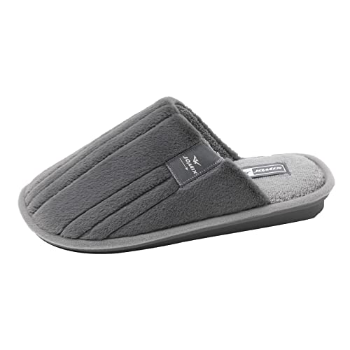 JOMIX Damen Winter Hausschuhe Schuhe Warme Plüsch Lammfell Gefüttert Pantoffeln Slippers Herren-Hausschuhe Indoor (Grau 43EU, MU6057) von JOMIX