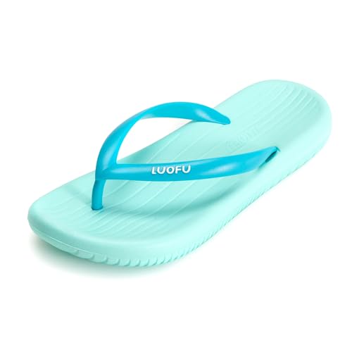 JOMIX Damen Zehentrenner Flip Flops - Sommer Rutschfest Badelatschen Schwimmbad Strand Beach Pool Schuhe Sandalen SD9063 (Blau, 40EU) von JOMIX