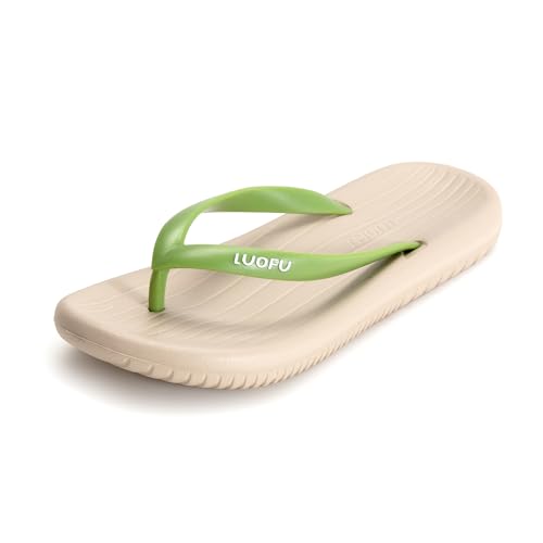 JOMIX Damen Zehentrenner Flip Flops - Sommer Rutschfest Badelatschen Schwimmbad Strand Beach Pool Schuhe Sandalen SD9063 (Grün, 39EU) von JOMIX