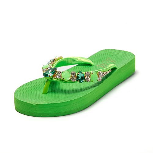 JOMIX Flip Flops Damen Eva Rutschfeste Badeschuhe Super Weich Schlappen Zehentrenner für Sommer Badelatschen (Hellgrün, 41 EU, SD9145) von JOMIX