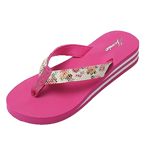 JOMIX Flip Flops Damen Leichte Zehentrenner Damen Sommer Sandalen Bunte Badelatschen Badeschlappen Meer Pool Strand Schwimmen (02 Fuchsia, 37 EU) von JOMIX