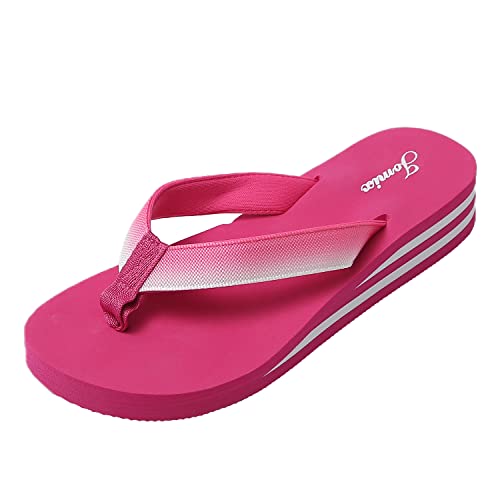 JOMIX Flip Flops Damen Leichte Zehentrenner Damen Sommer Sandalen Bunte Badelatschen Badeschlappen Meer Pool Strand Schwimmen (01 Fuchsia, 36 EU) von JOMIX