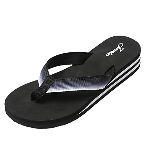 JOMIX Flip Flops Damen Leichte Zehentrenner Damen Sommer Sandalen Bunte Badelatschen Badeschlappen Meer Pool Strand Schwimmen (01 Schwarz, 38 EU) von JOMIX