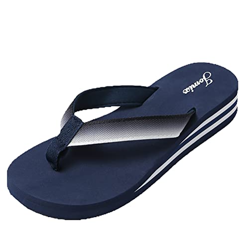 JOMIX Flip Flops Damen Leichte Zehentrenner Damen Sommer Sandalen Bunte Badelatschen Badeschlappen Meer Pool Strand Schwimmen (01 Marine, 39 EU) von JOMIX