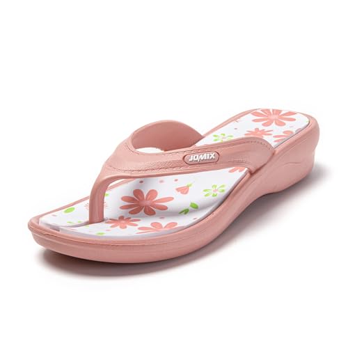 JOMIX Flip Flops Mädchen Sandalen & Slides für Damen Pantoletten Sommer Strand Zehentrenner Dusch & Badeschuhe (Rosa, 38 EU) von JOMIX