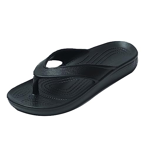 JOMIX Schlappen Damen Flip Flops Herzen Pantoletten Sommer Badelatschen Rutschfest Badeschuhe für Strand Freizeit (15 Schwarz, 36EU, SD5174) von JOMIX