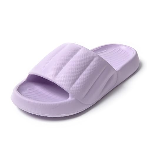 JOMIX Damen Sandalen Sommer Bequeme Leichte Slipper Badepantoletten für Strand Freizeit Hausschuhe (Lila, 40/41 EU) von JOMIX